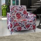 Poltrona Decorativa Taina - Floral Vermelho