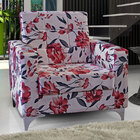 Poltrona Decorativa Taina - Floral Vermelho