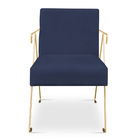 Poltrona Decorativa Taina Suede Base Metálica Industrial Dour