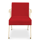 Poltrona Decorativa Taina Suede Base Metálica Industrial Dour