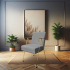 Poltrona Decorativa Taina Suede Base Metálica Industrial Dour