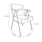 Poltrona Decorativa Taina Suede Base Metálica Industrial Pret