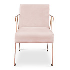 Poltrona Decorativa Taina Suede Rosa Bebê Base Metálica Indus