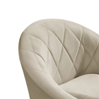 Poltrona Decorativa Tecido Bege Moderna Pés Madeira