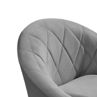 Poltrona Decorativa Tecido Cinza Moderna Pés Madeira