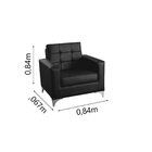 Poltrona Decorativa Thainá  Maserati Chumbo