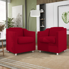Poltrona Decorativa Tilla Consultório Recepção Suede Vermelho