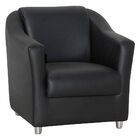 Poltrona Decorativa Tilla Pés Cromado Napa Preto - Ds Estofad