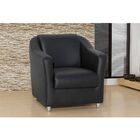Poltrona Decorativa Tilla Pés Cromado Napa Preto - Ds Estofad