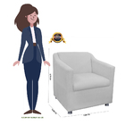 Poltrona Decorativa Tilla Pés Cromado Suede Branco - Ds Estof