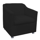 Poltrona Decorativa Tilla Pés Cromado Suede Preto - Ds Estofa