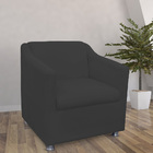 Poltrona Decorativa Tilla Pés Cromado Suede Preto - Ds Estofa