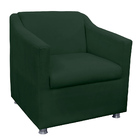 Poltrona Decorativa Tilla Pés Cromado Suede Verde - Ds Estofa