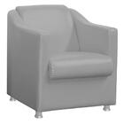 Poltrona Decorativa Tilla Sala E Escritório Corino Cinza