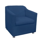 Poltrona Decorativa Tilla Suede Azul Marinho - Vallisa Decor