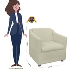 Poltrona Decorativa Tilla Suede Bege - Vallisa Decor