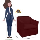 Poltrona Decorativa Tilla Suede Bordo - Vallisa Decor