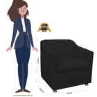 Poltrona Decorativa Tilla Suede Preto - Vallisa Decor