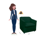 Poltrona Decorativa Tilla Suede Verde - Montanaris Decor