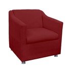 Poltrona Decorativa Tilla Suede Vermelho - Vallisa Decor
