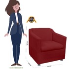 Poltrona Decorativa Tilla Suede Vermelho - Vallisa Decor