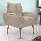 Poltrona Decorativa Tóquio 1 Lugar Suede Bege Matrix