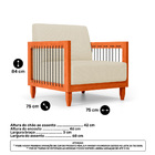 Poltrona Decorativa Varanda Samoa Madeira Maciça Com Cordas N