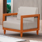 Poltrona Decorativa Varanda Samoa Madeira Maciça Com Cordas N