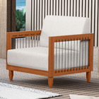 Poltrona Decorativa Varanda Samoa Madeira Maciça Com Cordas N