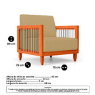 Poltrona Decorativa Varanda Samoa Madeira Maciça Com Cordas N