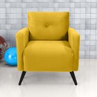 Poltrona Decorativa Veludo Bahamas Amarelo