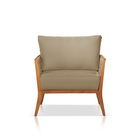 Poltrona Decorativa Veludo Bege Escuro Lola