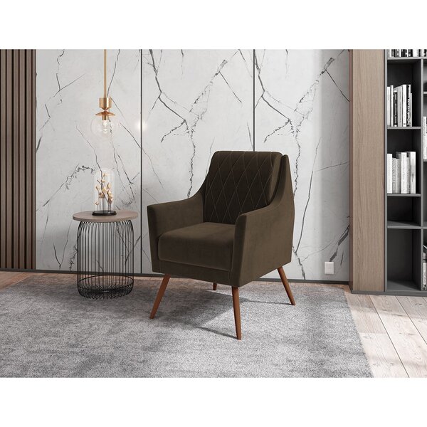 Poltrona Decorativa Veludo Júlia Rr Divano Chocolate