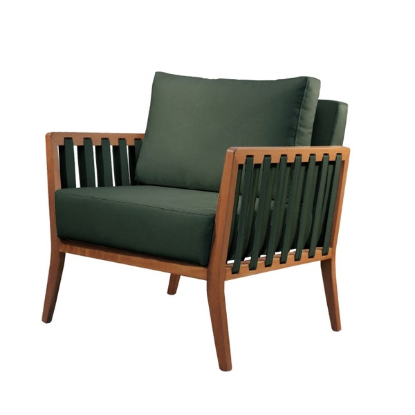 Poltrona Decorativa Veludo Verde Lua