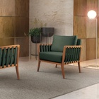 Poltrona Decorativa Veludo Verde Lua