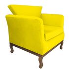 Poltrona Decorativa Veneza Suede Amarelo - Dominic Decor