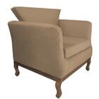 Poltrona Decorativa Veneza Suede Cappuccino - Dominic Decor