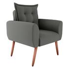 Poltrona Decorativa Vera Suede Cinza