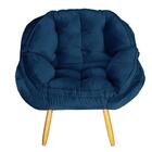 Poltrona Decorativa Verona Suede Deluxe Azul - Flash Sonho
