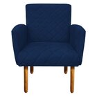 Poltrona Decorativa Veronês Para Sala E Recepção Suede Azul M