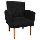Poltrona Decorativa Veronês Para Sala E Recepção Suede Preto