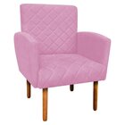 Poltrona Decorativa Veronês Para Sala E Recepção Suede Rosa B