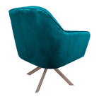 Poltrona Decorativa Versalhes Pés Champagne Giratório Veludo