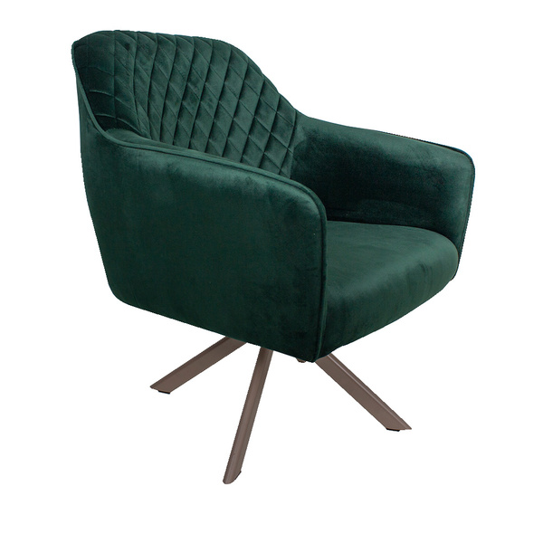 Poltrona Decorativa Versalhes Pés Champagne Giratório Veludo