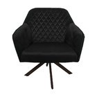 Poltrona Decorativa Versalhes Pés Chocolate Giratório Veludo