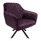 Poltrona Decorativa Versalhes Pés Chocolate Giratório Veludo