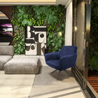 Poltrona Decorativa Versalhes Pés Grafite Giratório Veludo Az