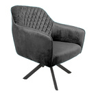Poltrona Decorativa Versalhes Pés Grafite Giratório Veludo Ci