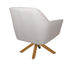 Poltrona Decorativa Versalhes Pés Madeira Giratório Linho Are