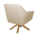 Poltrona Decorativa Versalhes Pés Madeira Giratório Linho Beg